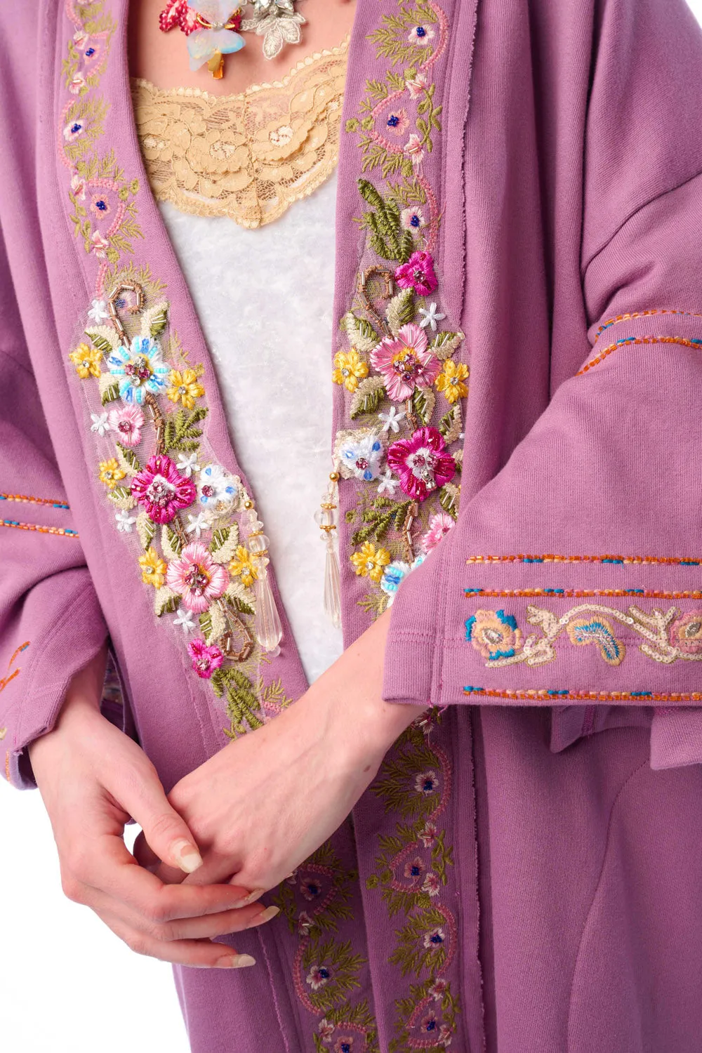 Juliette Embellished French Terry Kimono Jacket sold by Aratta product image thumbnail 3