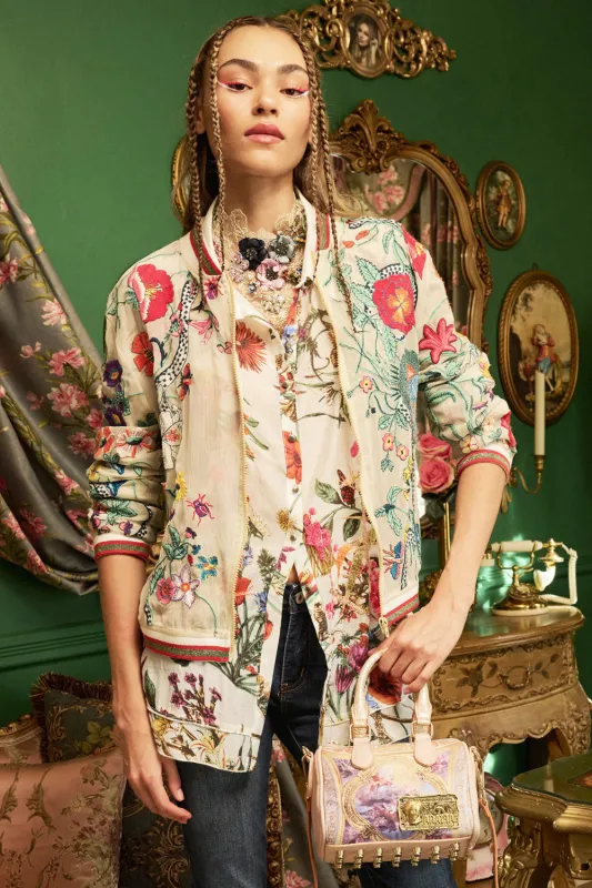 Bellezza Embroidered Ivory Jacket sold by Aratta