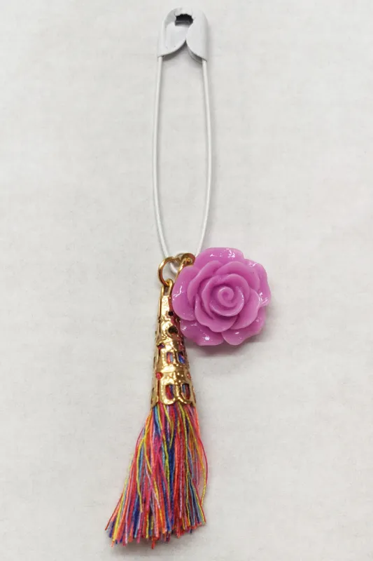 Tasseled Floral Pin sold by Aratta