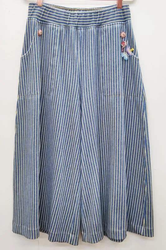 Alaia Stripe Denim Bermuda Shorts sold by Aratta