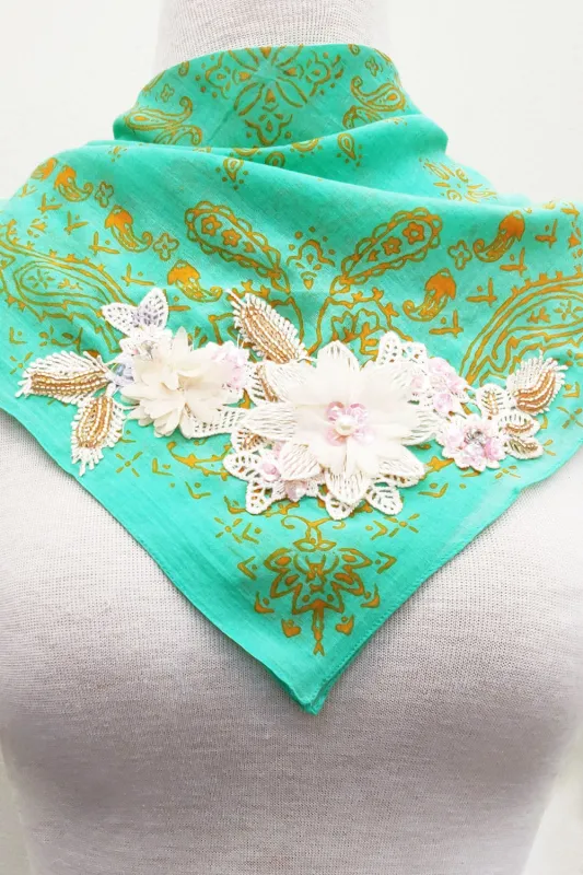 Pretty Mint Bandana sold by Aratta