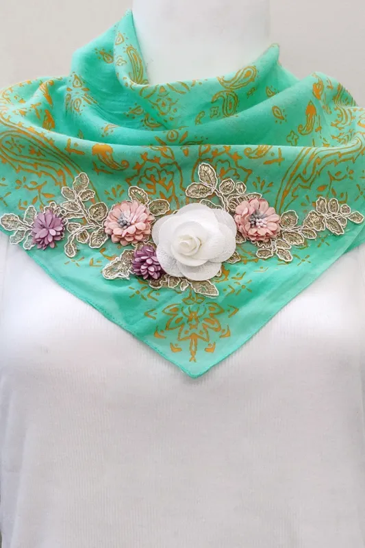 Pretty Mint Bandana sold by Aratta