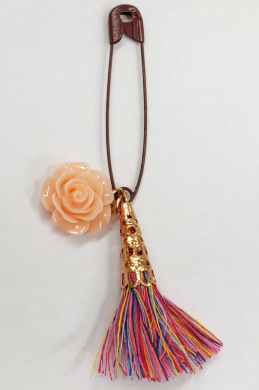 Tasseled Floral Pin sold by Aratta