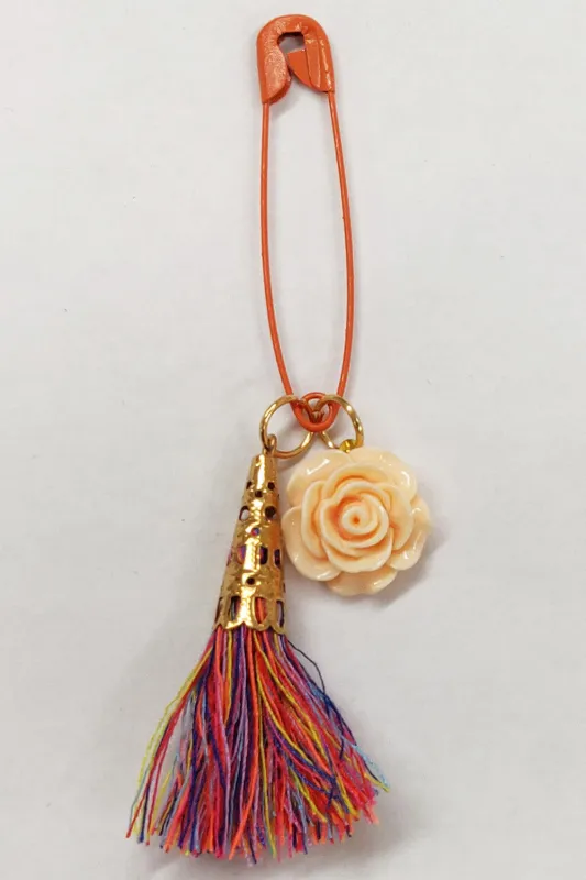 Tasseled Floral Pin sold by Aratta