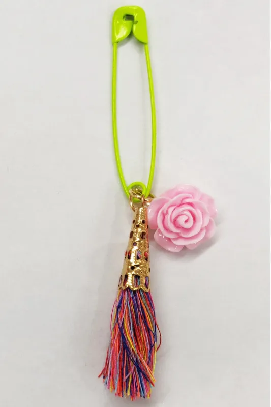 Tasseled Floral Pin sold by Aratta