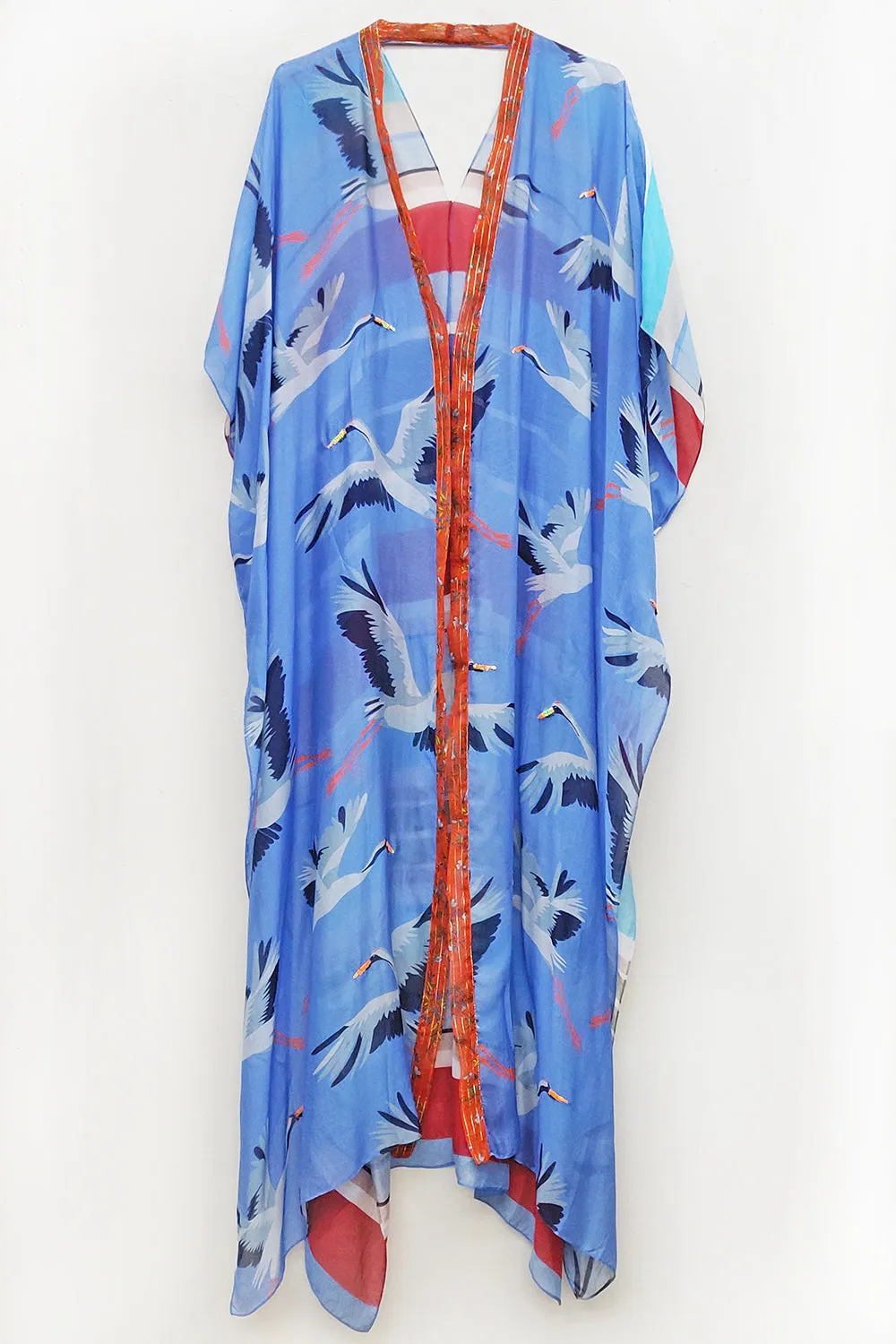 Crafted Crane Maxi Kimono sold by Aratta