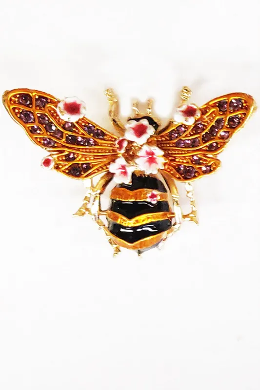 Angelic Floral Bee Pin made by Aratta
