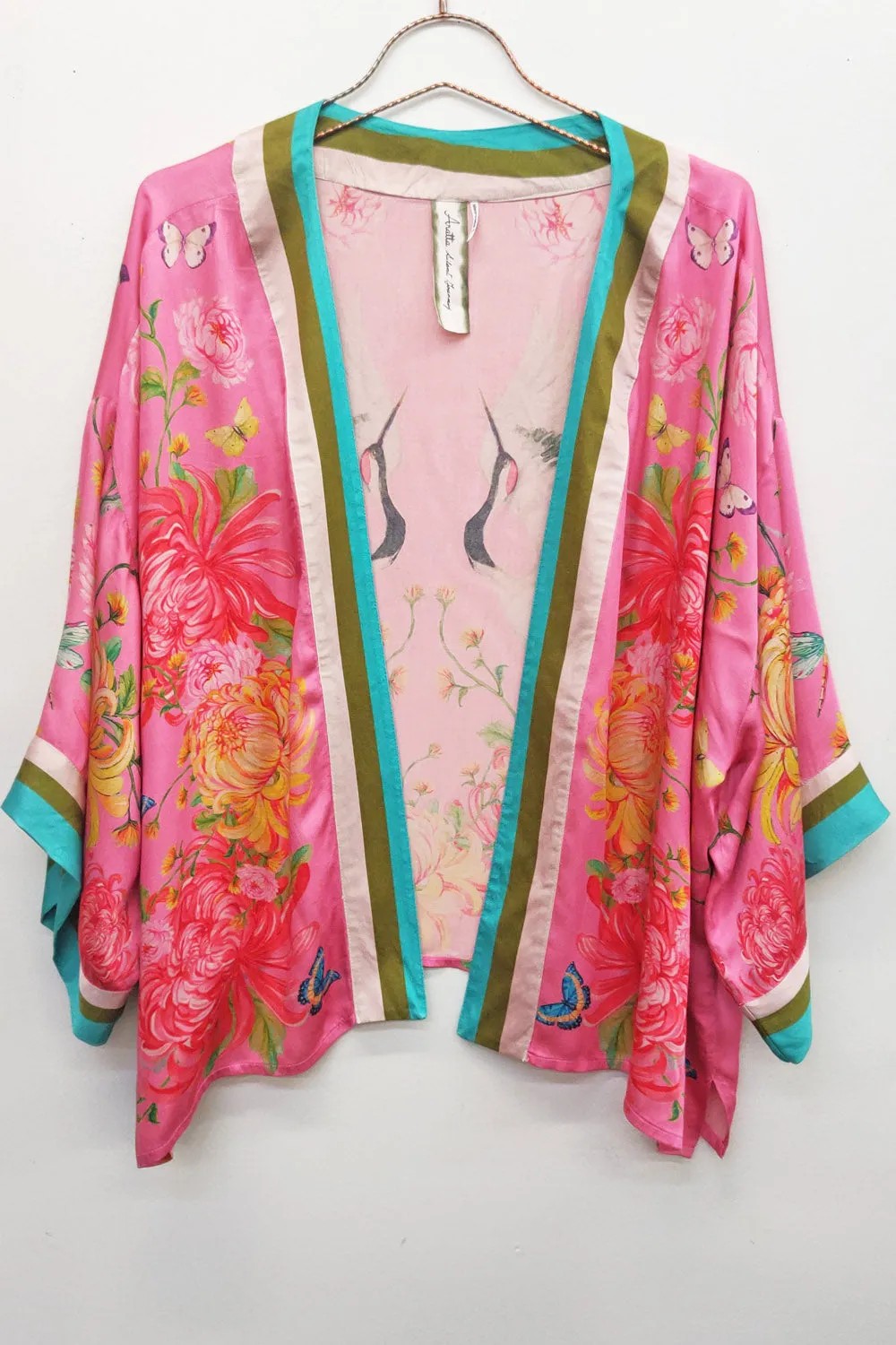 The Legend Of The Crane Short Kimono sold by Aratta