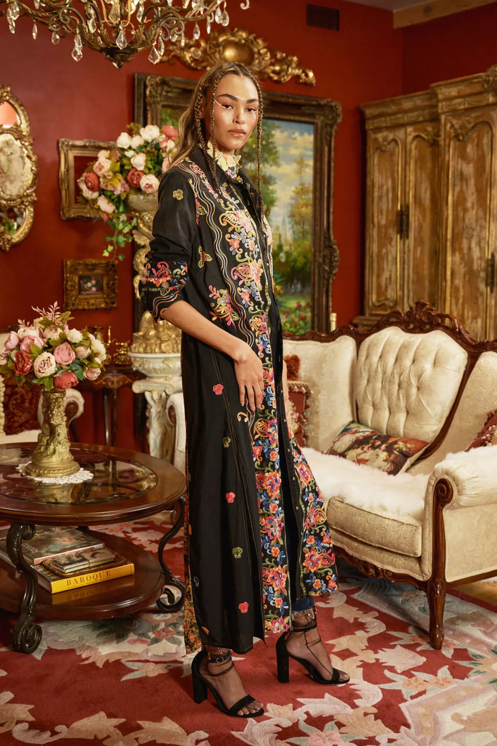 Meadows of Flowers Embroidered Duster sold by Aratta product image thumbnail 5