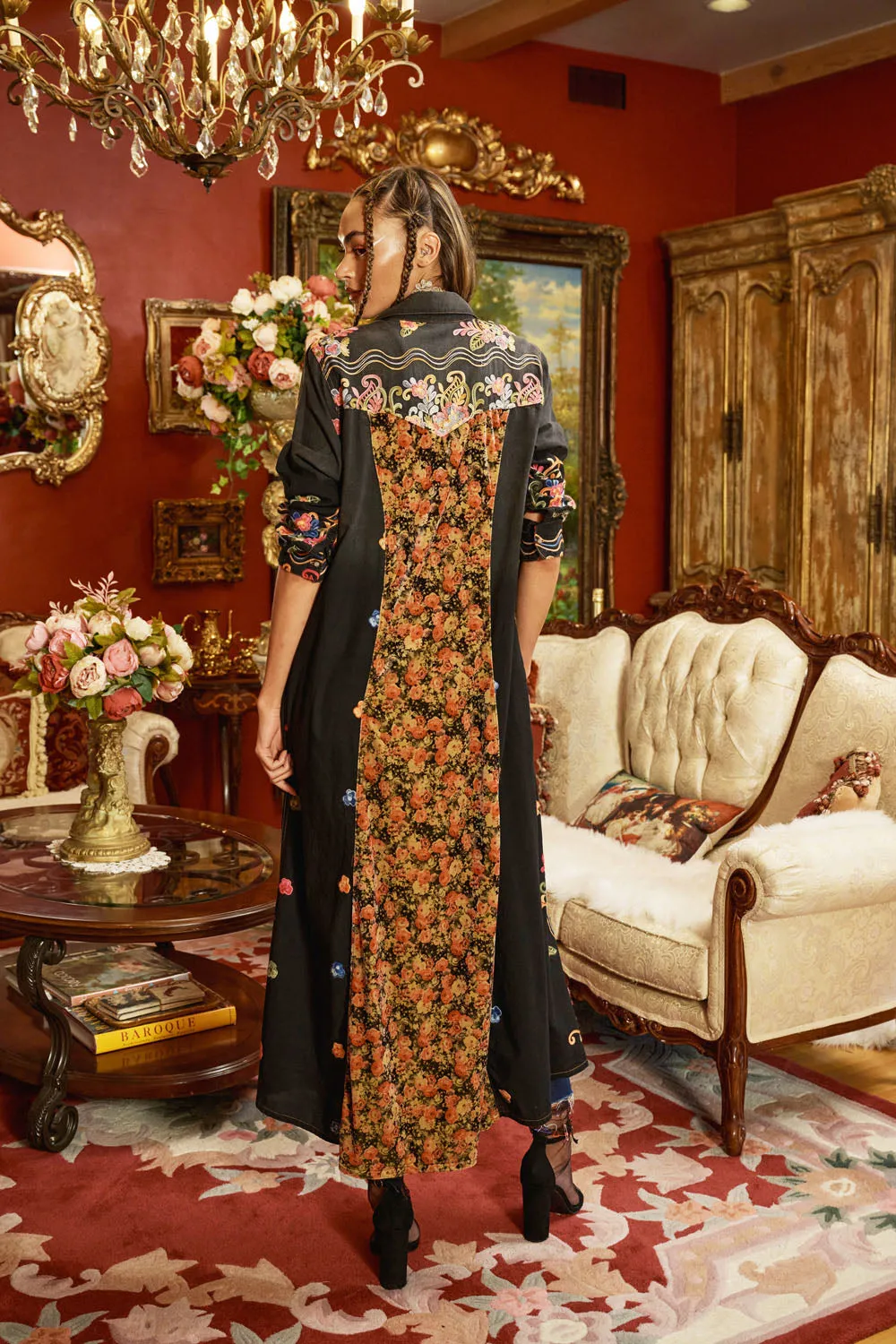 Meadows of Flowers Embroidered Duster sold by Aratta product image thumbnail 4
