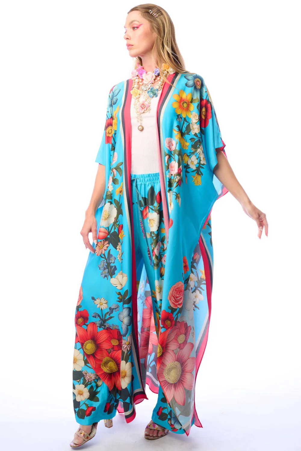 Floral Garden Maxi Kimono sold by Aratta product image thumbnail 4