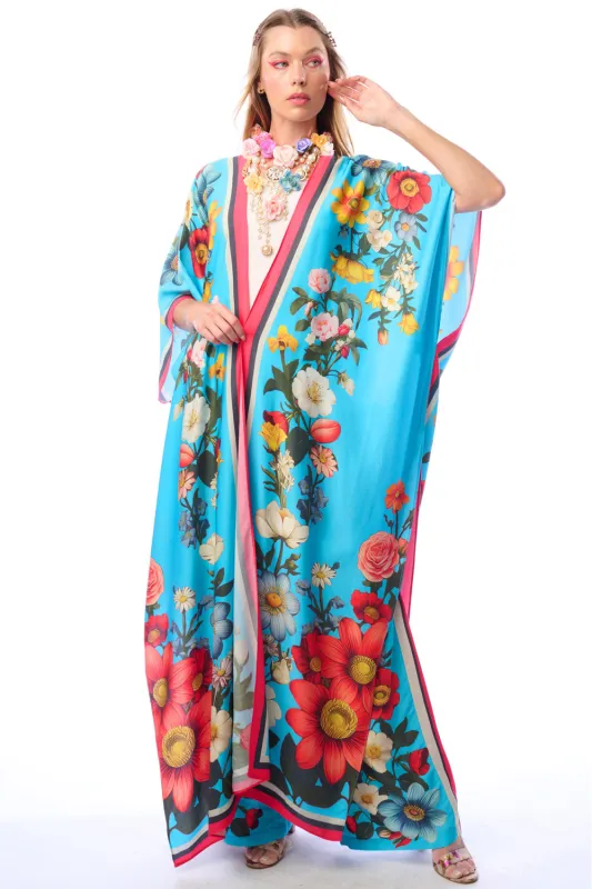 Floral Garden Maxi Kimono sold by Aratta