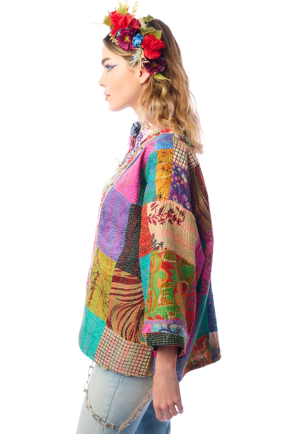 Audrey Hand-Stitched Kimono sold by Aratta product image thumbnail 4