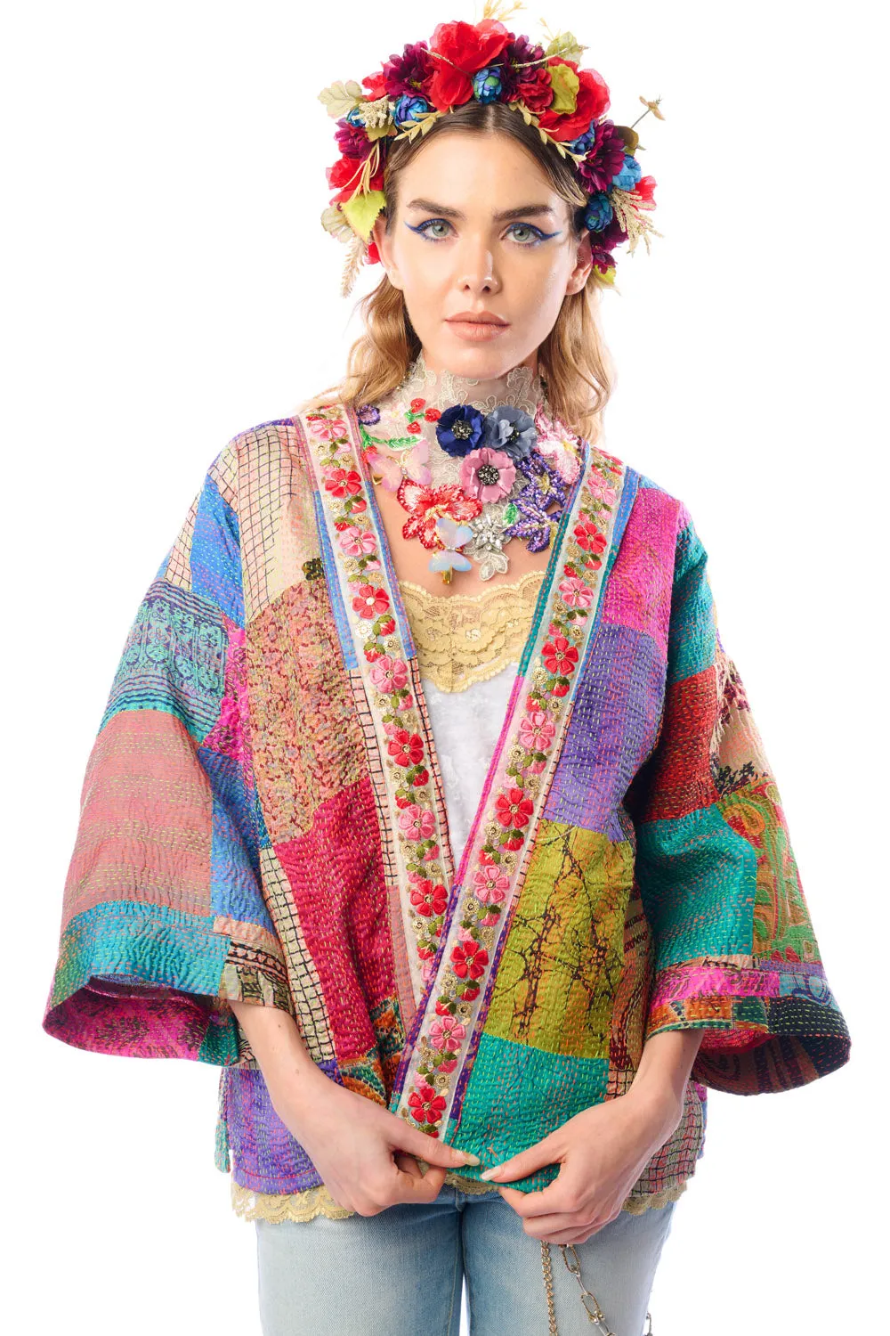 Audrey Hand-Stitched Kimono sold by Aratta