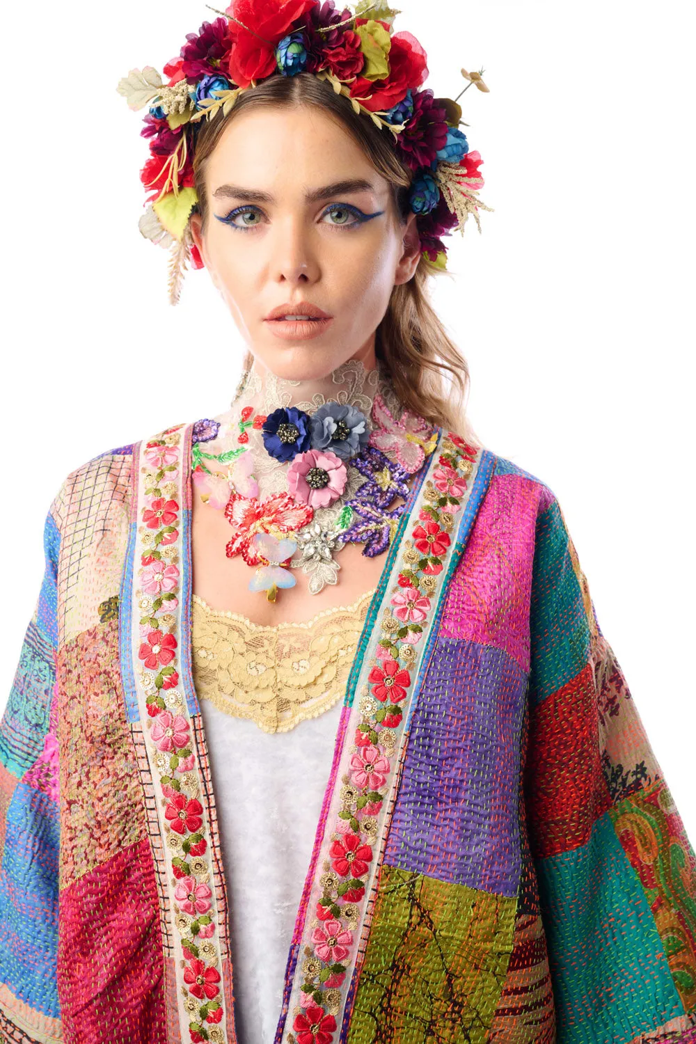 Audrey Hand-Stitched Kimono sold by Aratta product image thumbnail 5