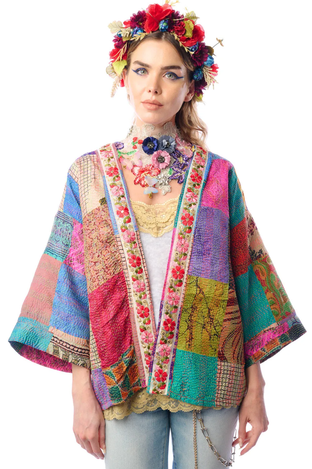 Audrey Hand-Stitched Kimono sold by Aratta product image thumbnail 2