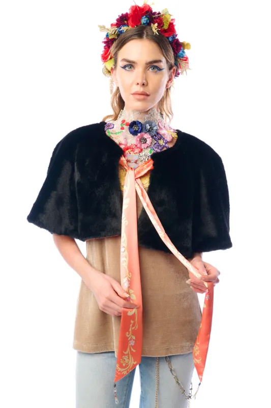 Grace Kelly Reversible Fur Cape sold by Aratta