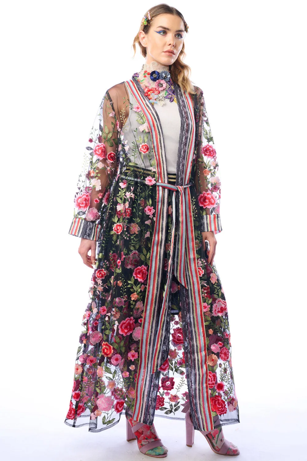 Dark Rose Embroidered Duster sold by Aratta product image thumbnail 2
