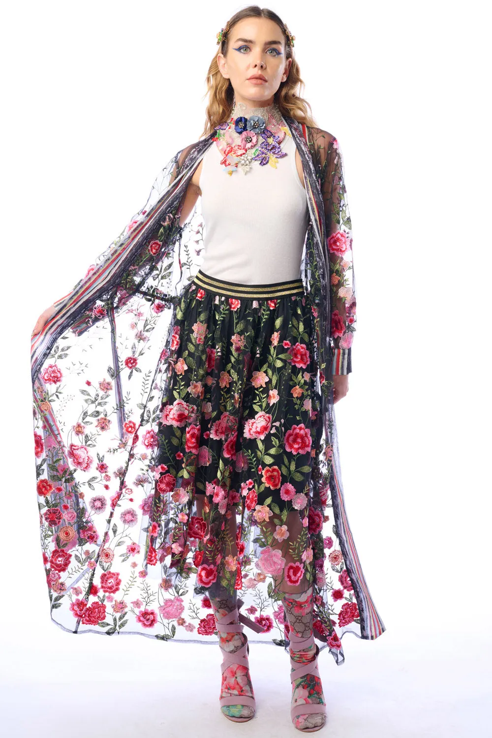Dark Rose Embroidered Duster sold by Aratta product image thumbnail 3