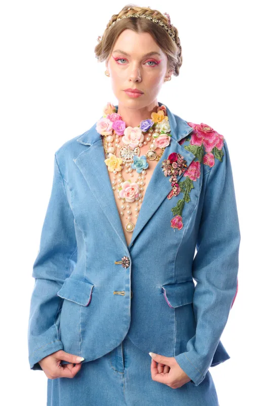 Monte Carlo Denim Blazer sold by Aratta