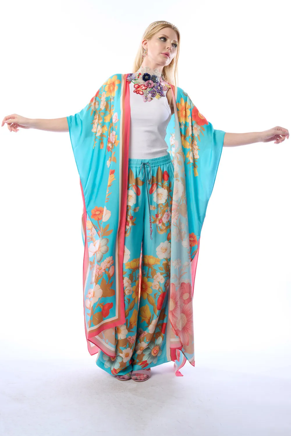 Floral Garden Maxi Kimono sold by Aratta product image thumbnail 2