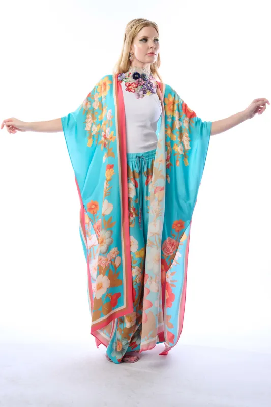 Floral Garden Maxi Kimono sold by Aratta