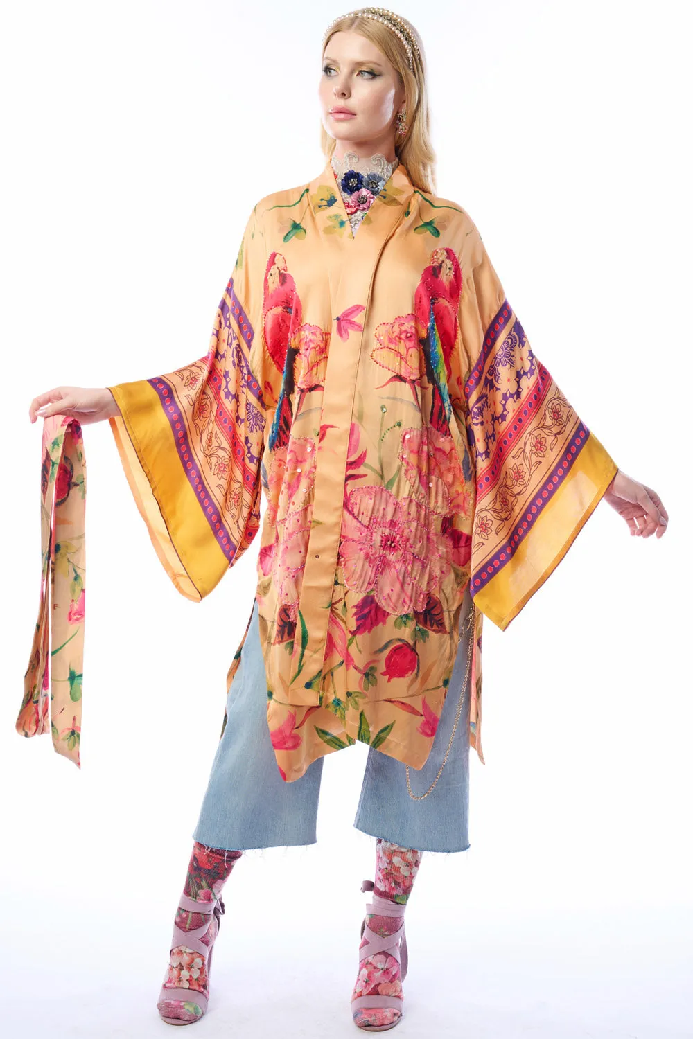 Tropical Mood Hand-Beaded Kimono/Topper sold by Aratta product image thumbnail 2