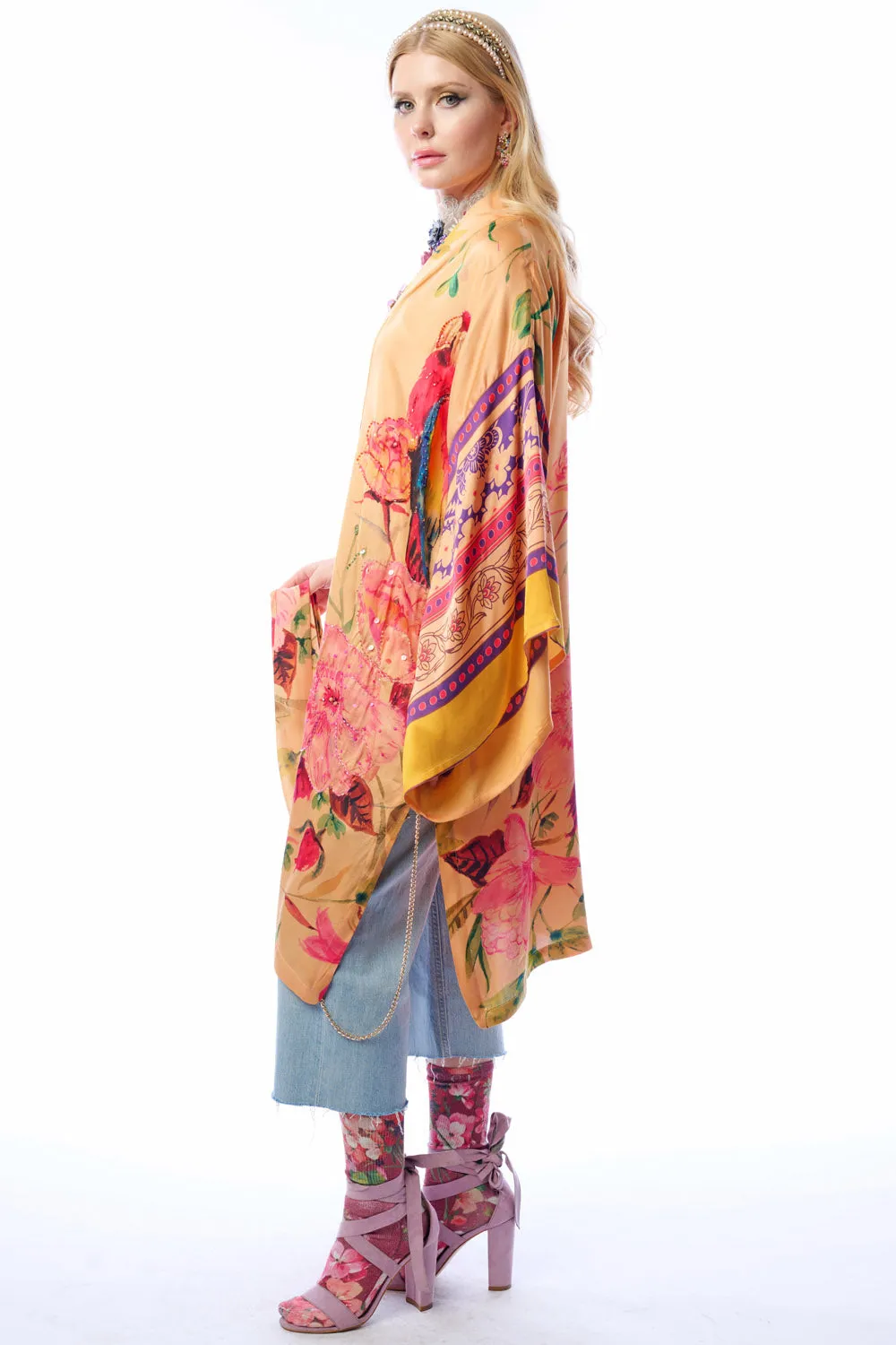 Tropical Mood Hand-Beaded Kimono/Topper sold by Aratta product image thumbnail 4