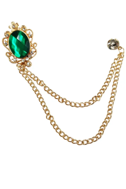 Jade Chain Pin made by Aratta