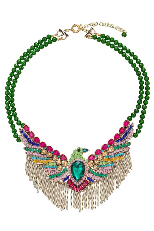 Phonix Brooch Statement Necklace made by Aratta