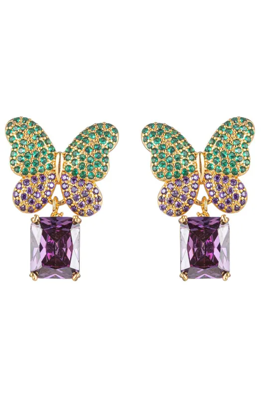 Eden Butterfly CZ Earrings made by Aratta