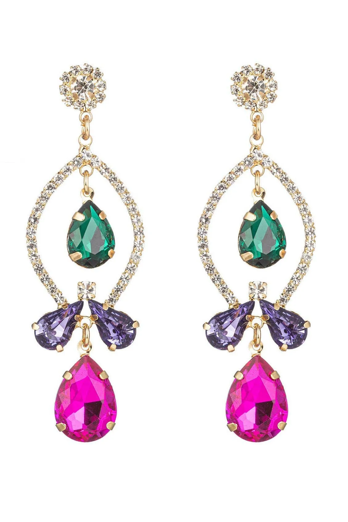 Nina Pink Drop Earrings sold by Aratta