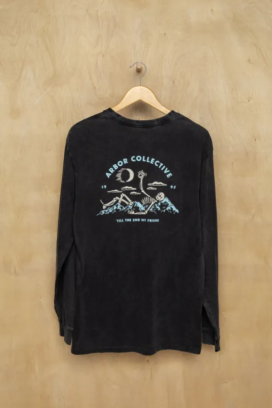 Till The End Long Sleeve Tee - Mineral Wash Black sold by Arbor