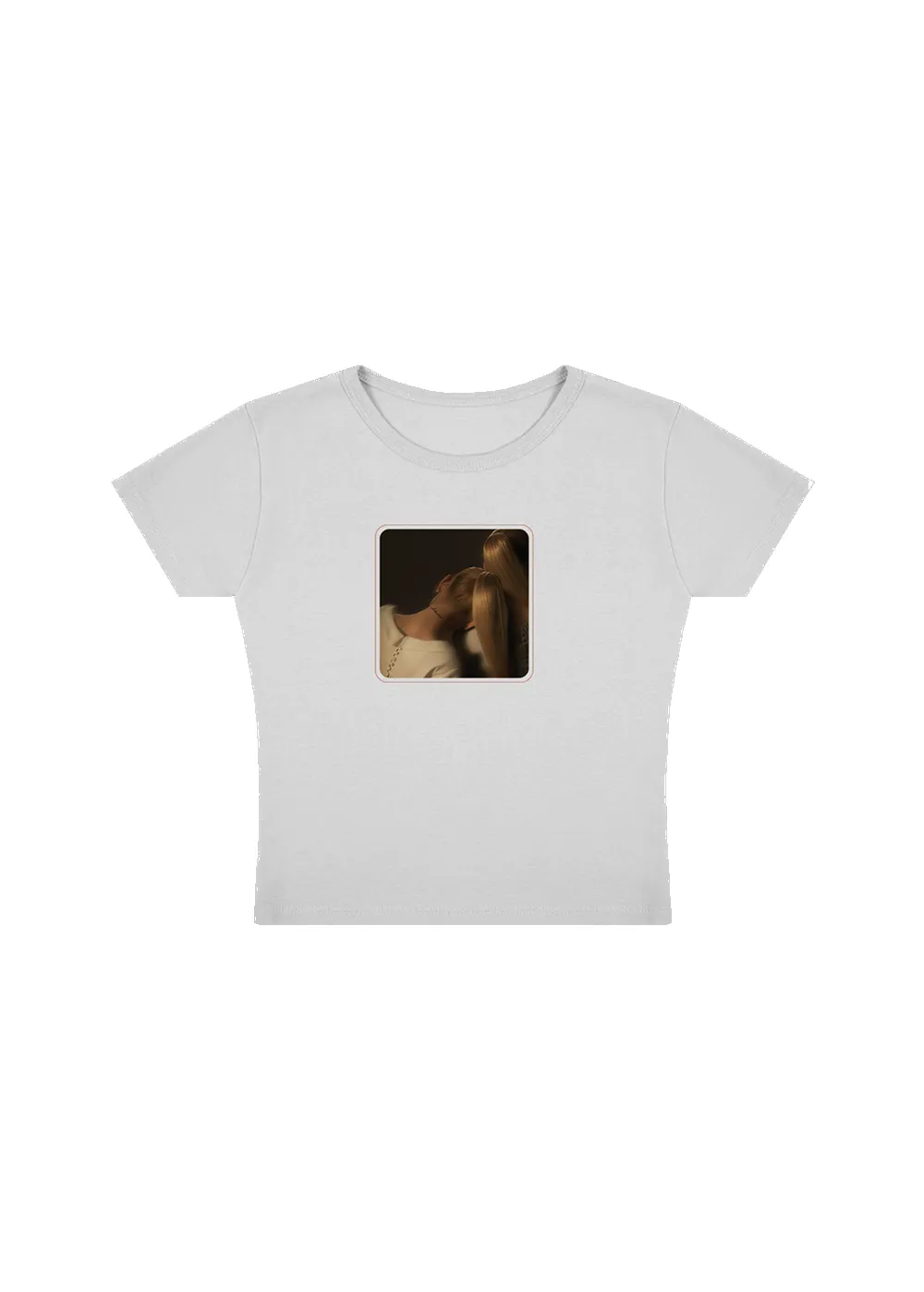 ag7 cropped white t-shirt sold by Ariana Grande