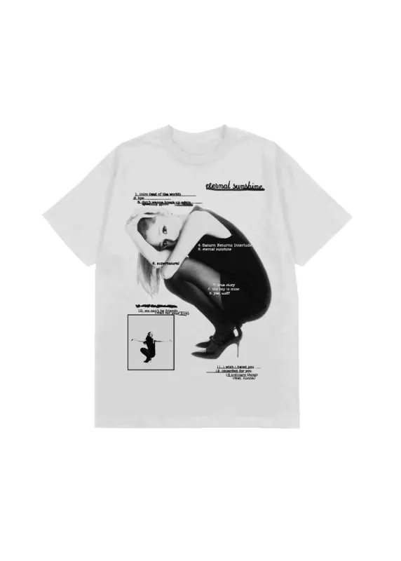 eternal sunshine tracklist white t-shirt sold by Ariana Grande