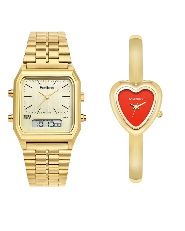 Ridgemont & Heart Bangle | Gold & Gold sold by Armitron