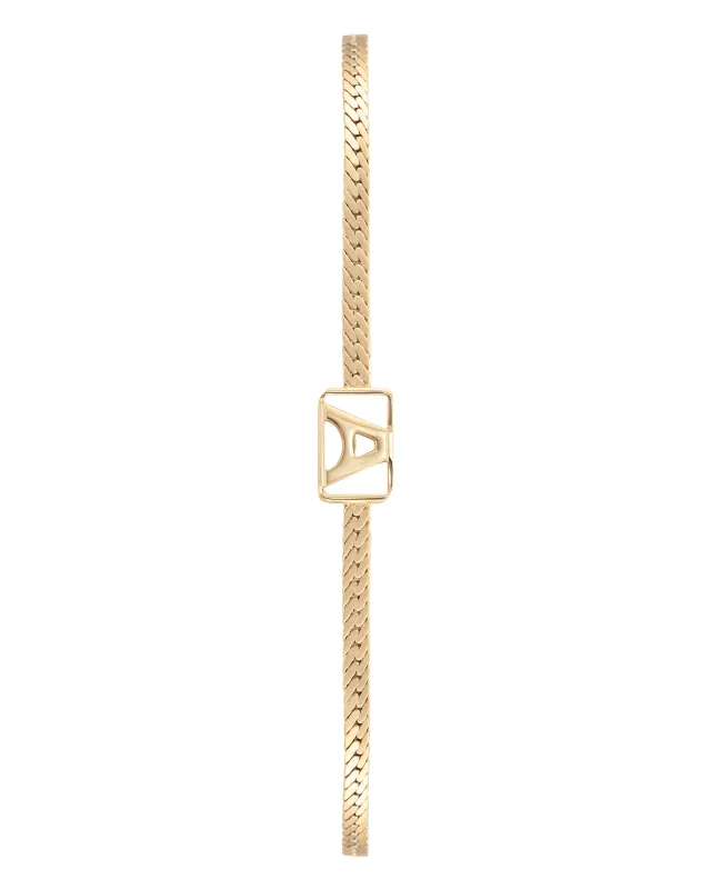 Herringbone & Logo Bracelet™ | Gold sold by Armitron