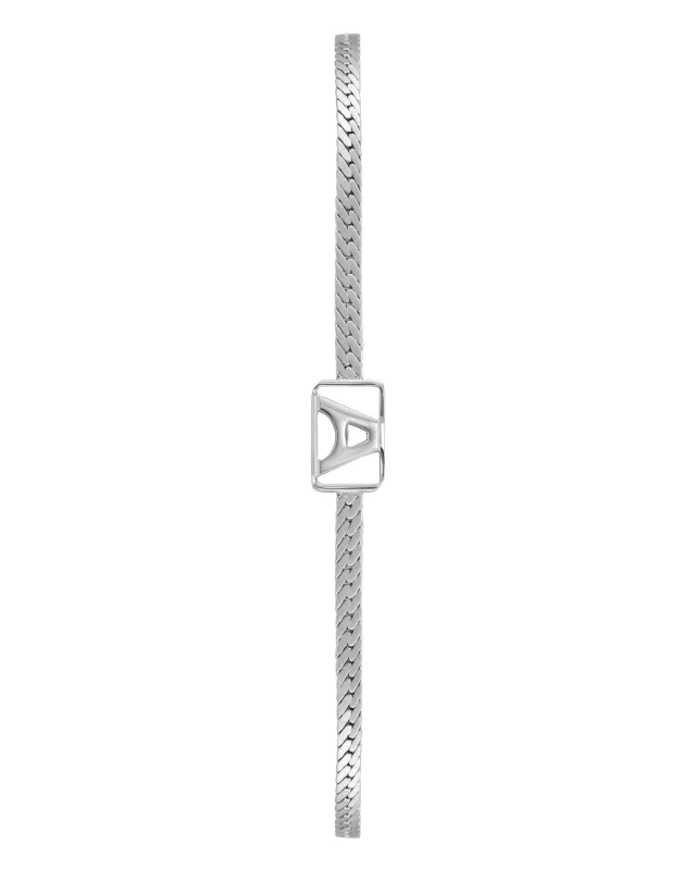 Herringbone & Logo Bracelet™ | Silver sold by Armitron