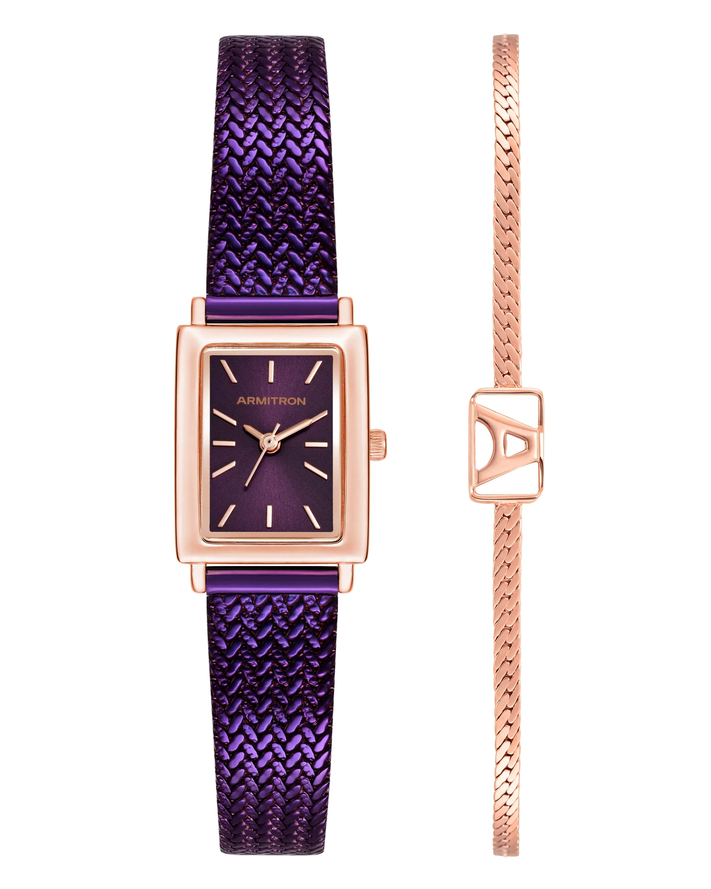 Athena Watch & Bracelet Set™ | 18mm, Plum/Rose Gold sold by Armitron