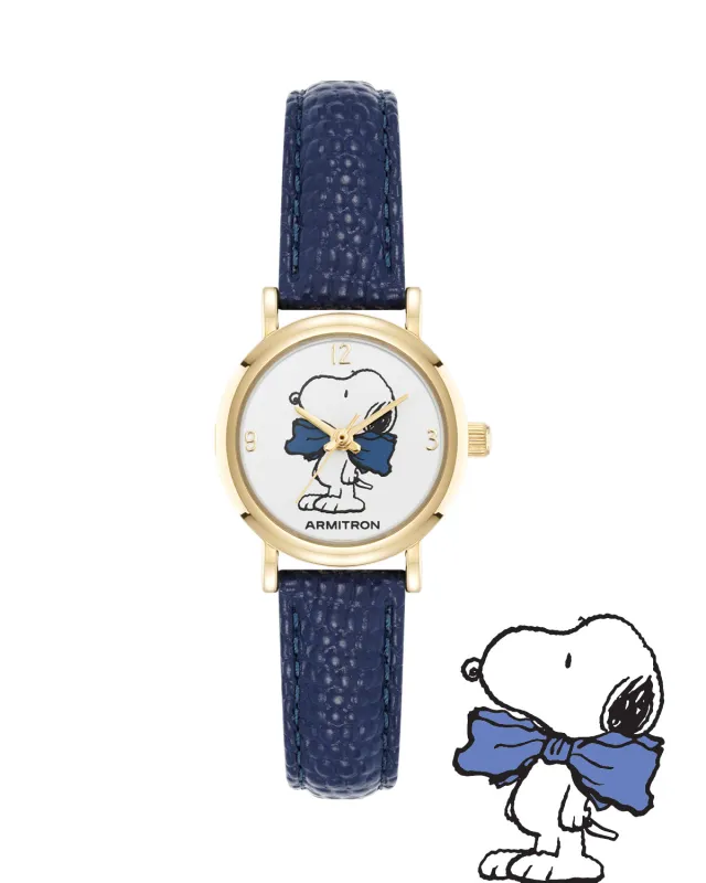 Armitron x Peanuts: Dressed to the Nines | 24mm, Peanuts Navy/Gold sold by Armitron