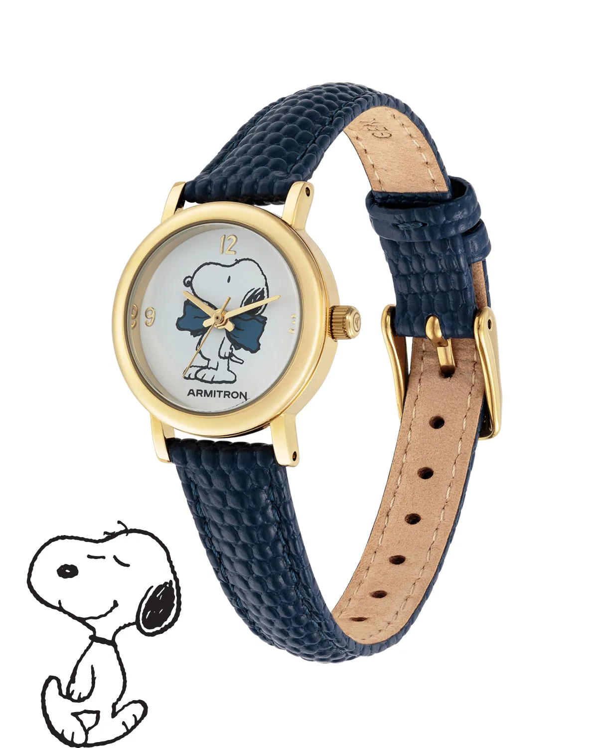 Armitron x Peanuts: Dressed to the Nines | 24mm, Peanuts Navy/Gold sold by Armitron product image thumbnail 3