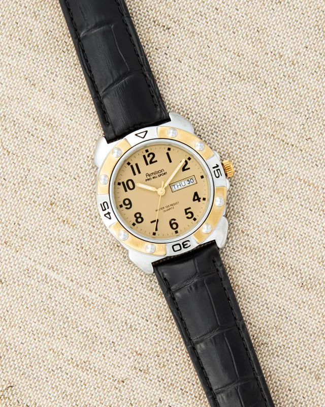 Vintage2985™ | Two-Tone Black Leather sold by Armitron