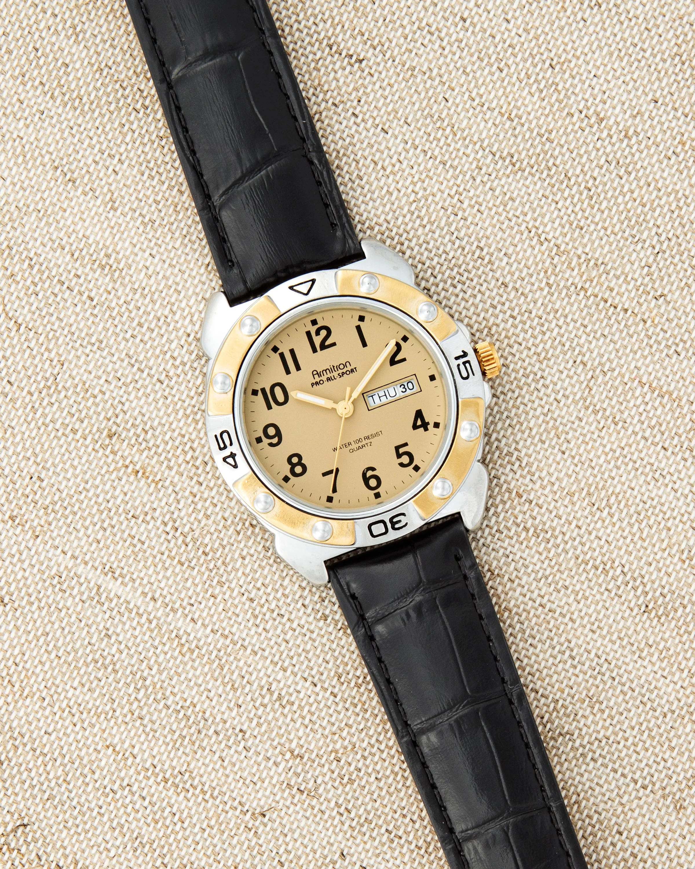 Vintage2985™ | Two-Tone Black Leather sold by Armitron