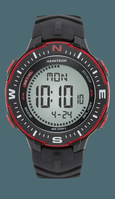 Armitron CPU Chronograph™ | 50mm, Black/Red sold by Armitron