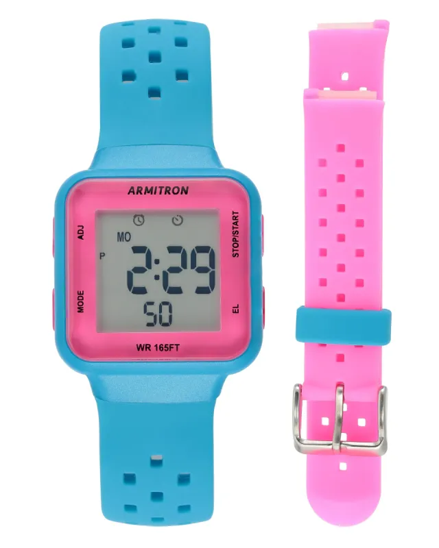Hang Ten™ | 32mm, Aqua/Pink Coral with Extra Strap sold by Armitron