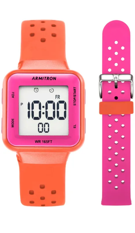 Drone Chrono | 38mm, With Extra Strap, Orange/Pink sold by Armitron