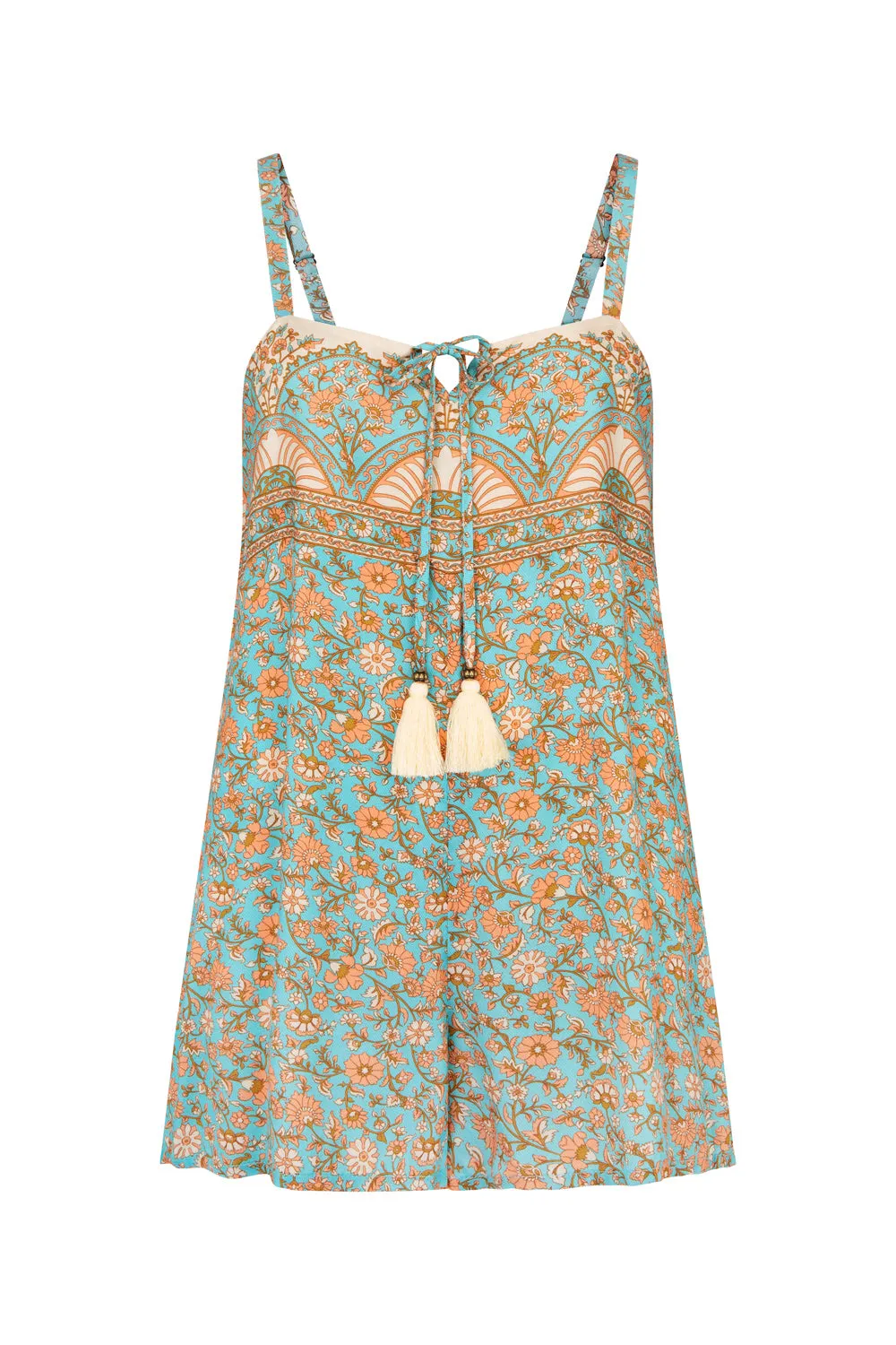 Oria Playsuit in Teal sold by Arnhem