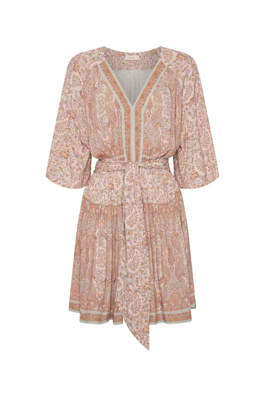 vivre mini dress burgundy paisley Burgundy Crepe Lace Collar Mini Dress – self-portrait main image 1