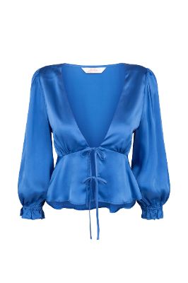 Issey Silk Top in Royal Blue sold by Arnhem