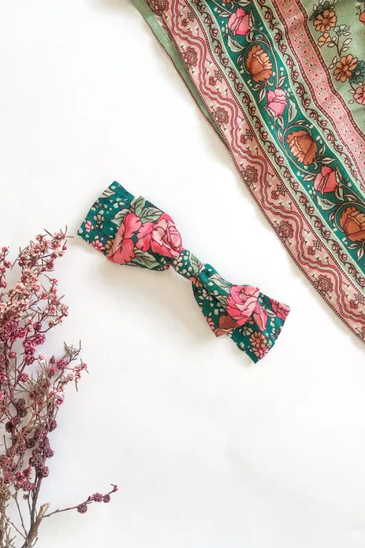 Amberley Revive Bow Barrette in Emerald sold by Arnhem